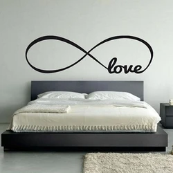 Bedroom Wall Decals, Love Wall Stickers Bedroom Decor - Infinity Symbol Word Love Bedroom Vinyl Wall Art