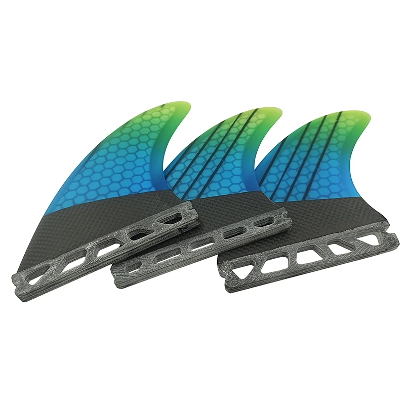 UPSURF Tri Fins Fiber Honeycomb Surfboard Fins Gradient Surf Fin Single Tabs Surfing Stabilizer Thruster 3 Fins