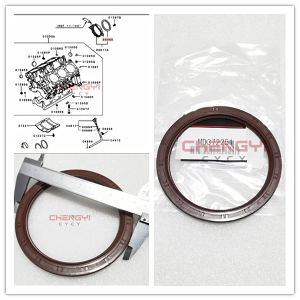 6G72 Engine Crankshaft Rear Oil Seal For Pajero Montero V23W V43 K96W V45W V73W V93W V97W 1052B178 MD120699 MD372251 BH6066E