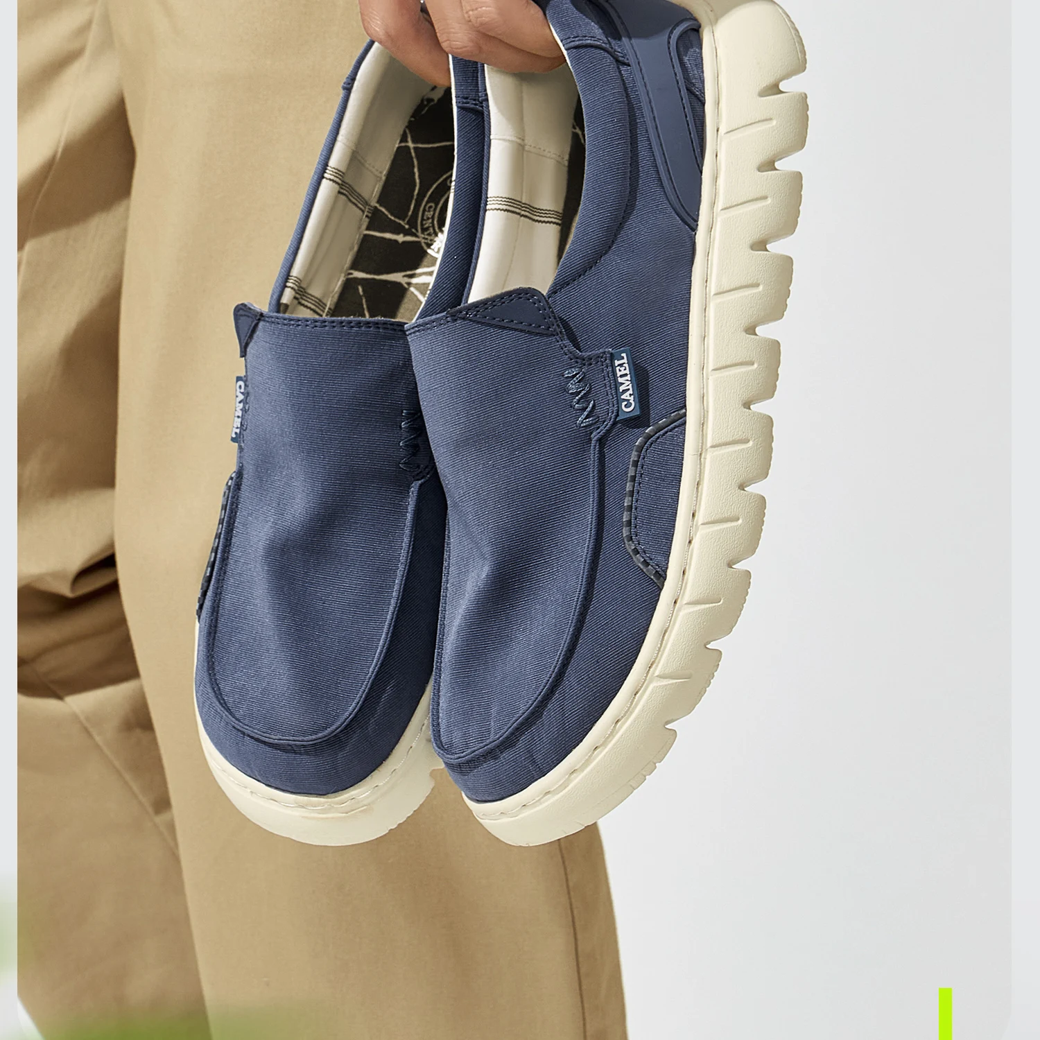 GOLDEN CAMEL Men\'s Shoes Breathable 2025 Summer Comfortable Slip-on Loafers Lazy Canvas Shoes Dad Trendy Casual Shoes for Men