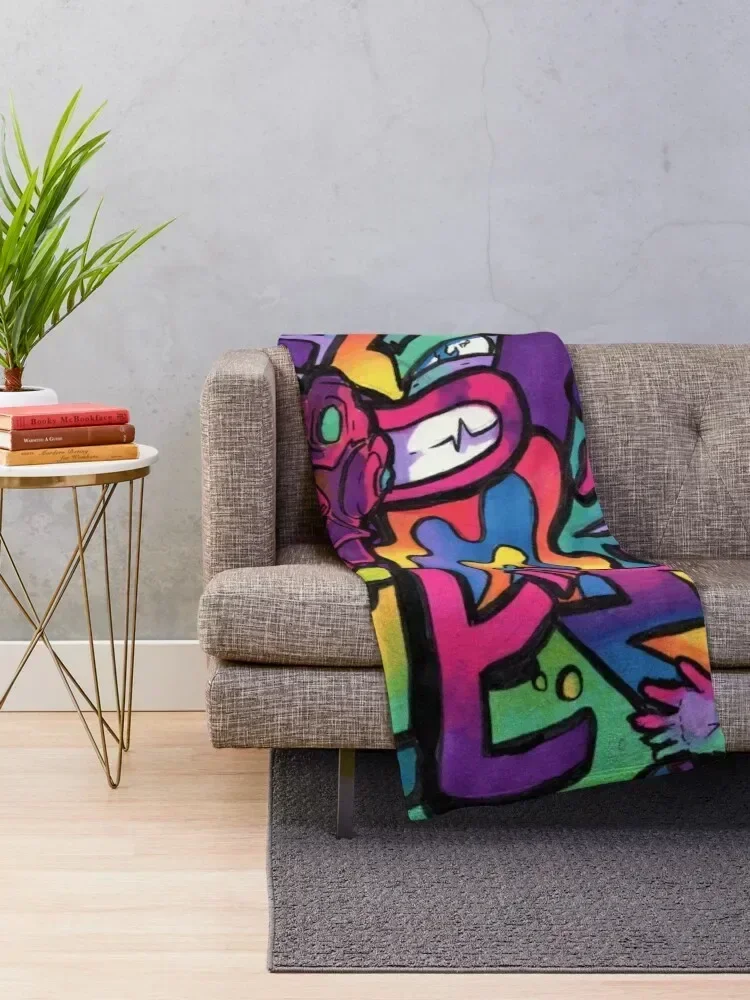 C H A M E L E O N // Copic Marker Doodle Throw Blanket halloween Luxury Designer Blankets