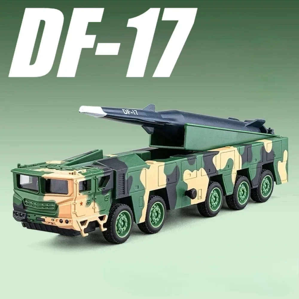 

1:50 Scale DF-17 Missile Launch Toy Model Car Diecast Metal Sound Light Simulation Military Miniature Models Collection Gift Boy