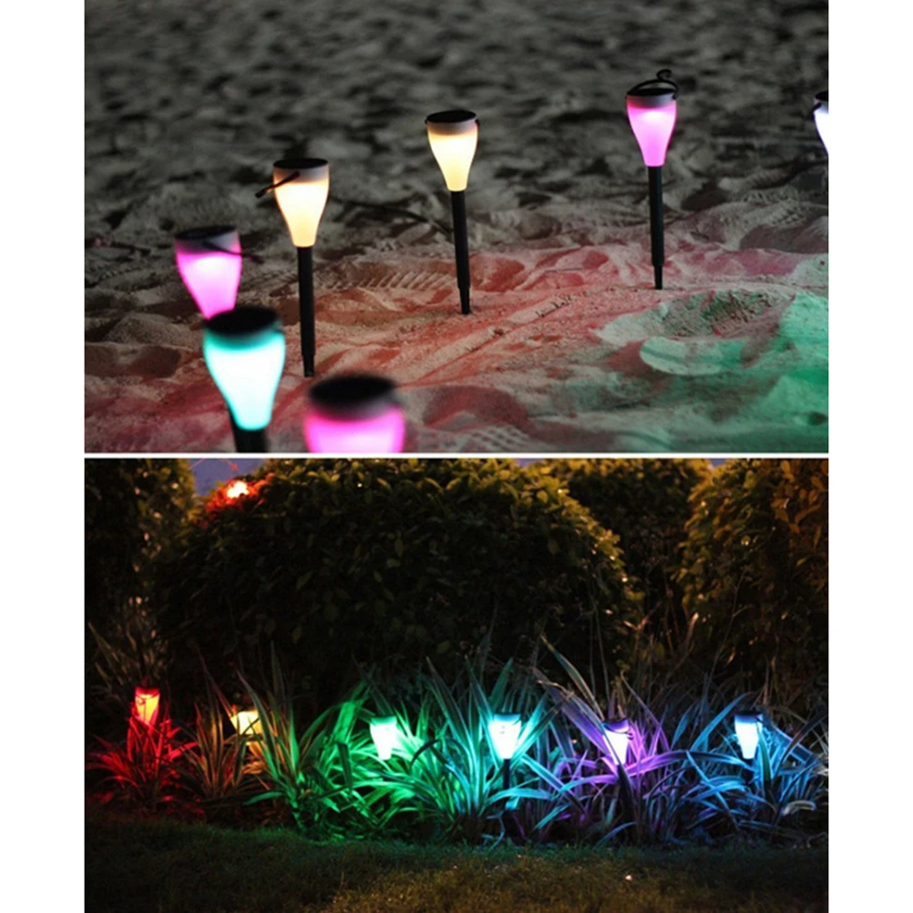

Lights Colorful LED Garden Light Ground Plug Lawn Pathway Lighting Outdoor Solar Powered Durable ABS Waterproof