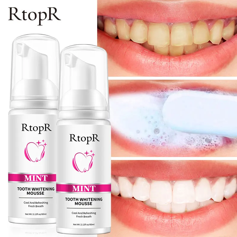 2PCS Mint Teeth Whitening Mousse Whitening Teeth Oral cleaning Oral Refreshing Repair Gums Healthy Plaque Stains Removal 