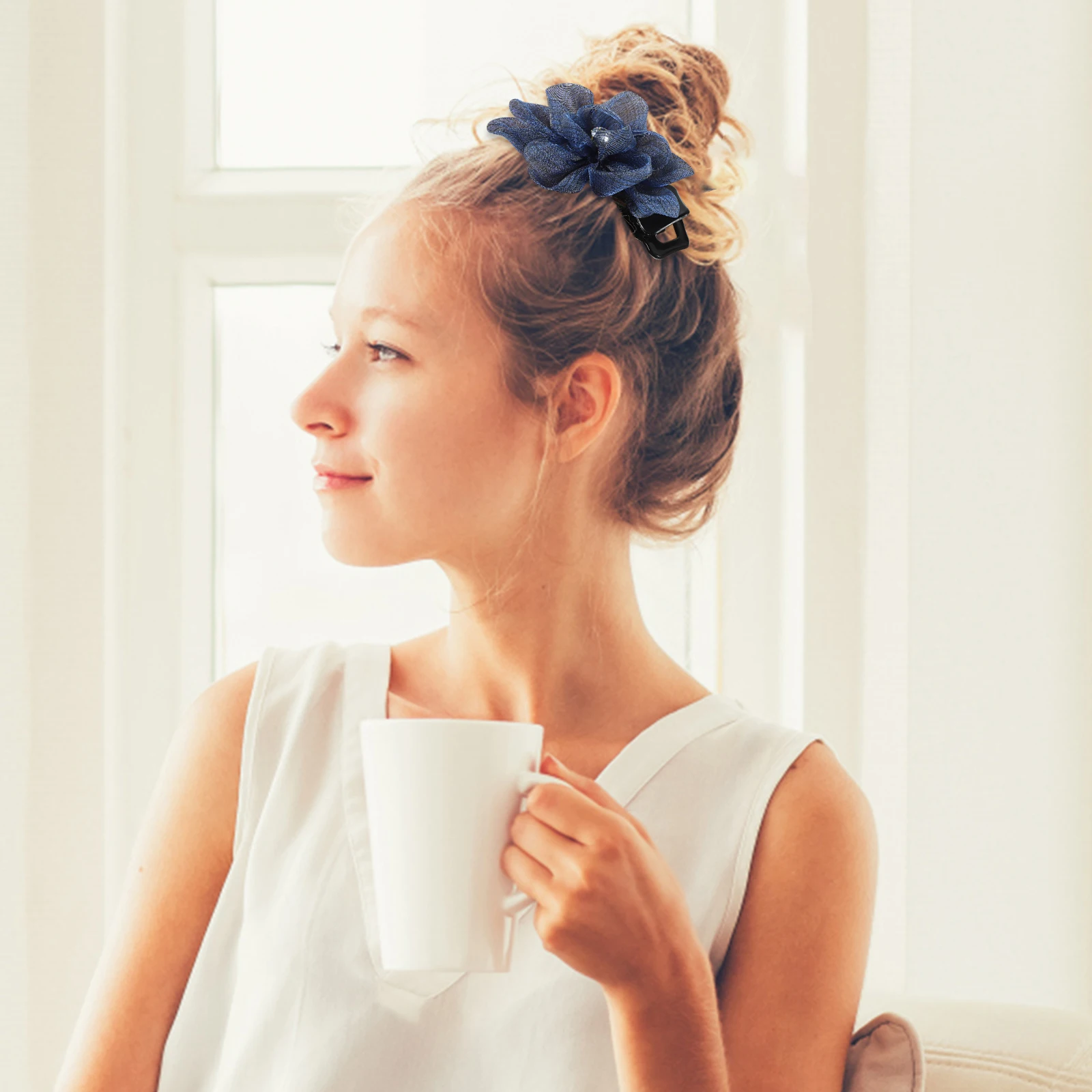 

French Style Hair Clips Fabric Flower Elegant Barrette for Women Girls Wedding Dance Party Accessories French Style Hair Clips