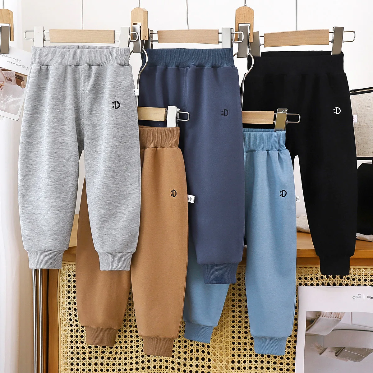 Spring Autumn Children Cloth Trousers For Boys Girls Elastic Bands Sports Pants Kids Casual Outer Wear Pants
