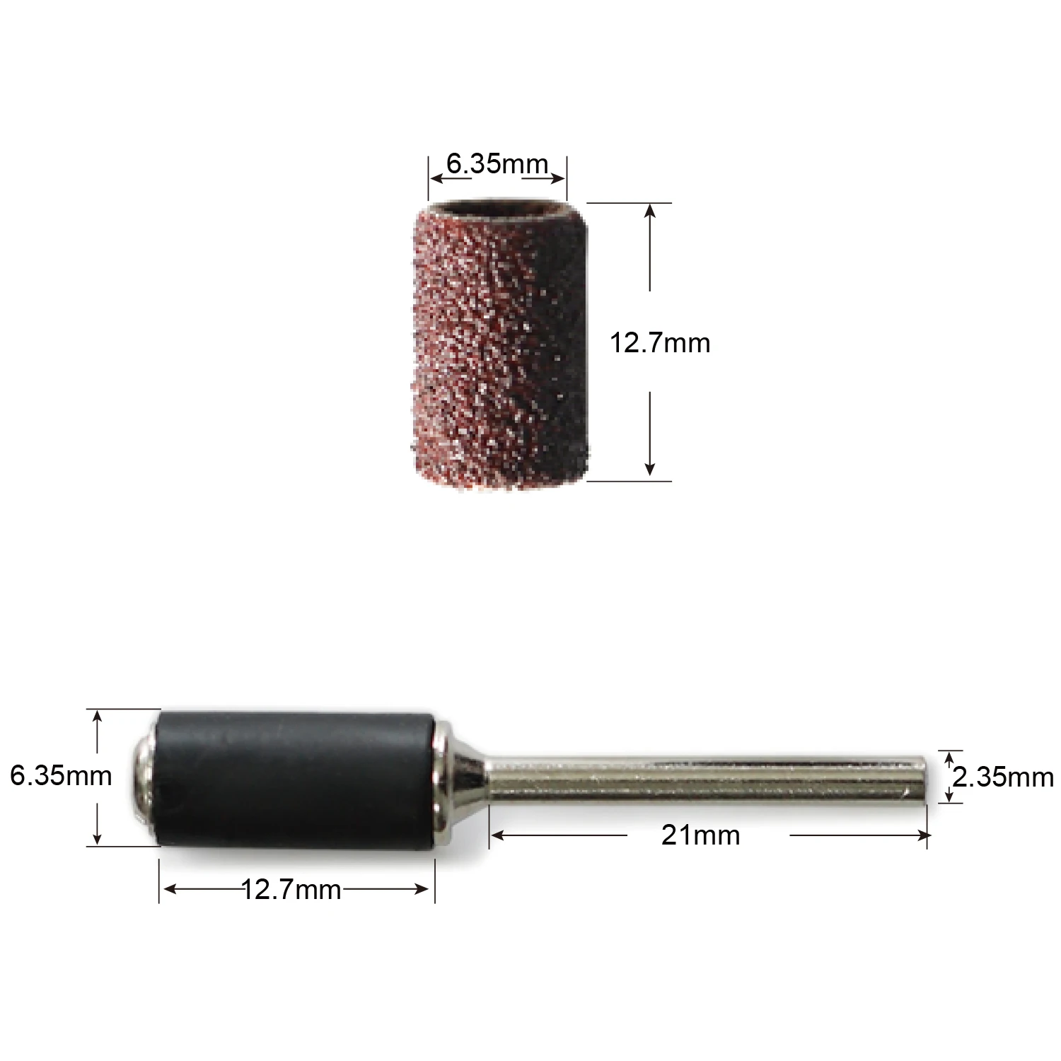 103PCS Sanding Drum Kit 6.35mm 120Grit Sanding Bands with 2.35mm or 3.17mm Sanding Mandrels For Dremel Rotary Tool Polishing