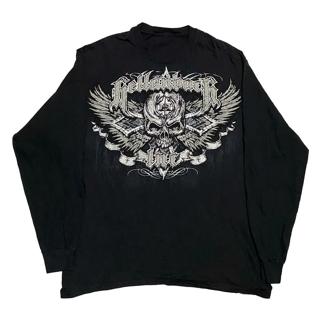 

Y2k Women's Clothing Sweater Long Sleeved Pullover Streetwear Oversize Vintage Dark Gothic Print Tops 2024 Trendy Wear For Party