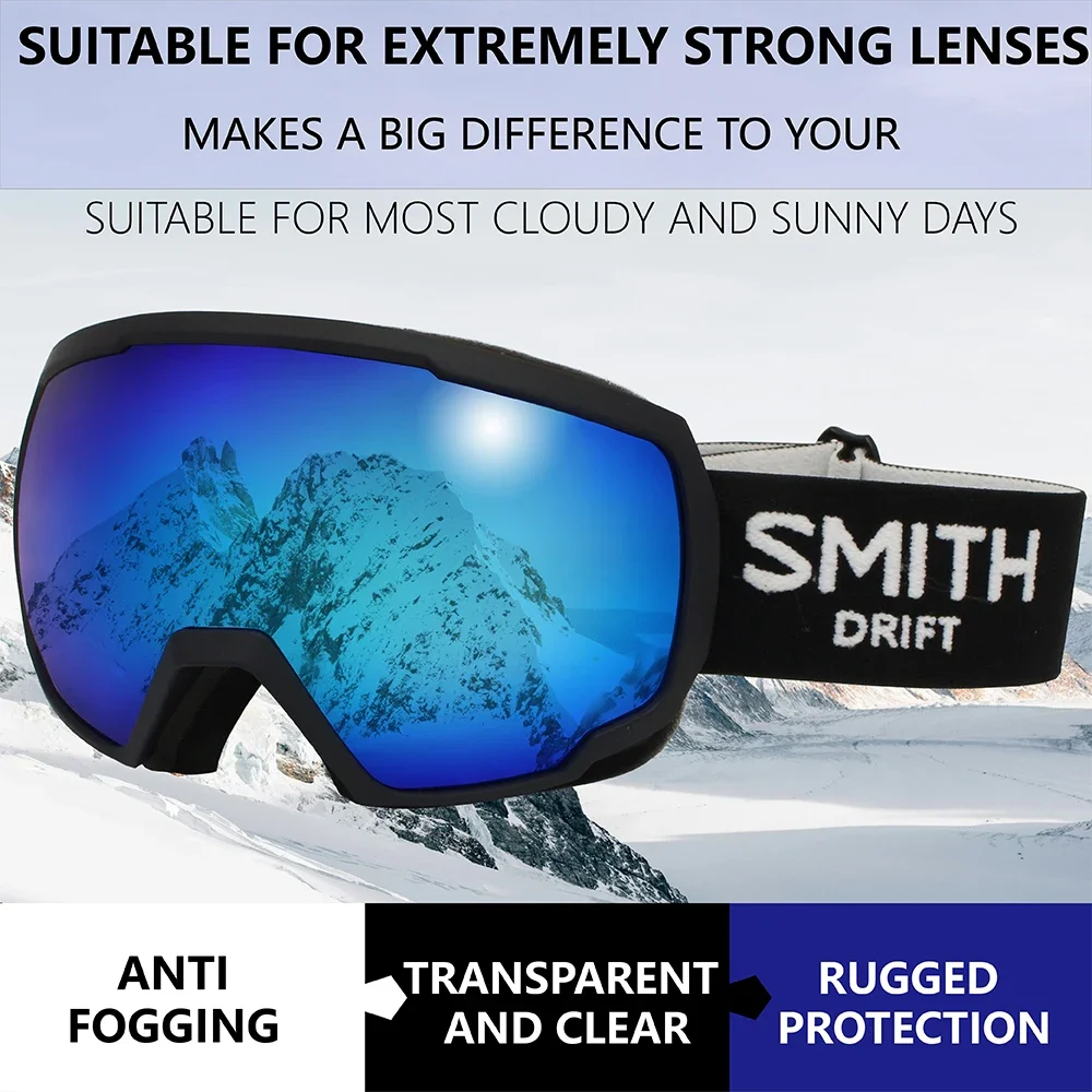 Ski Goggles Anti Fog Skiing Mask Men Women Snowy Mountaineering Eyewears UV400 Glare Protection Sledding Sport Glasses