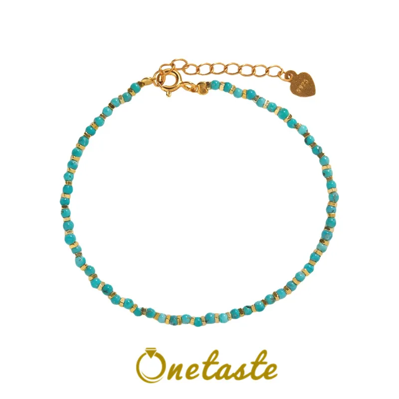 

Colored Gemstone 925 Sterling Silver Beaded Strand Bracelet For Women Natural Pearl Turquoise Tourmaline Rosary Beads Bracelet