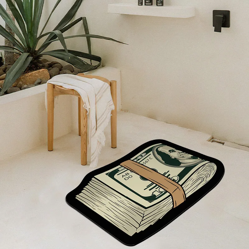 Creative Dollar Banknote Floor Mat Household Diatom Mud Bathroom Floor Mat Entrance Doormat Bathroom Absorbent Floor Mat