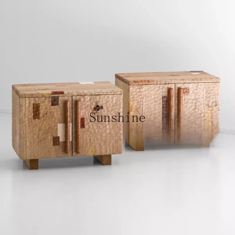 

Wabi Sandy Wind Solid Wood Bedside Retro Design Living Room Bedroom B & B Hotel Storage Locker