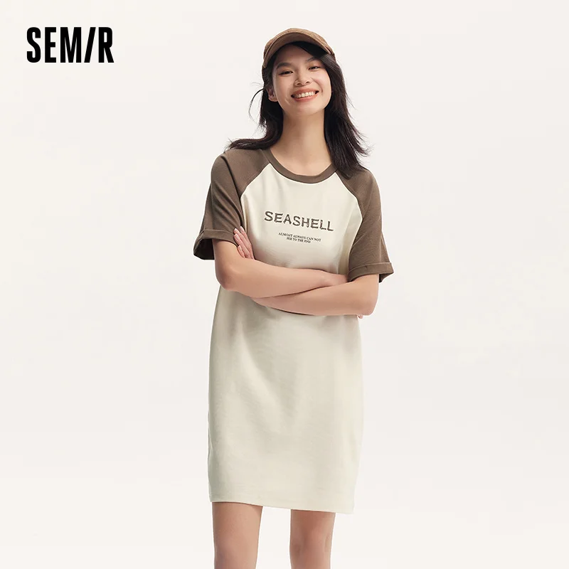 女性用プリントTシャツドレス,カラーブロッキングTシャツ,ラグランスリーブ,ショートドレス,サマーバージョン,新しいコレクション2024