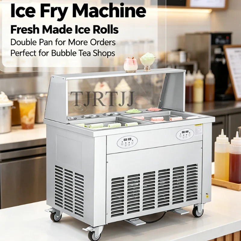 Fried Ice Machine Maker With Big Pan Gold China Supplier in Snack Machine Roll Ice Machine
