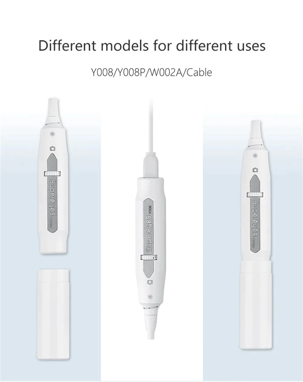 2MP 1080P Supereyes Y008 1-500X WIFI Visual Ear Pick Endoscope Otoscope Cleaner Digital Microscope For Human Pet Hair Nose Skin