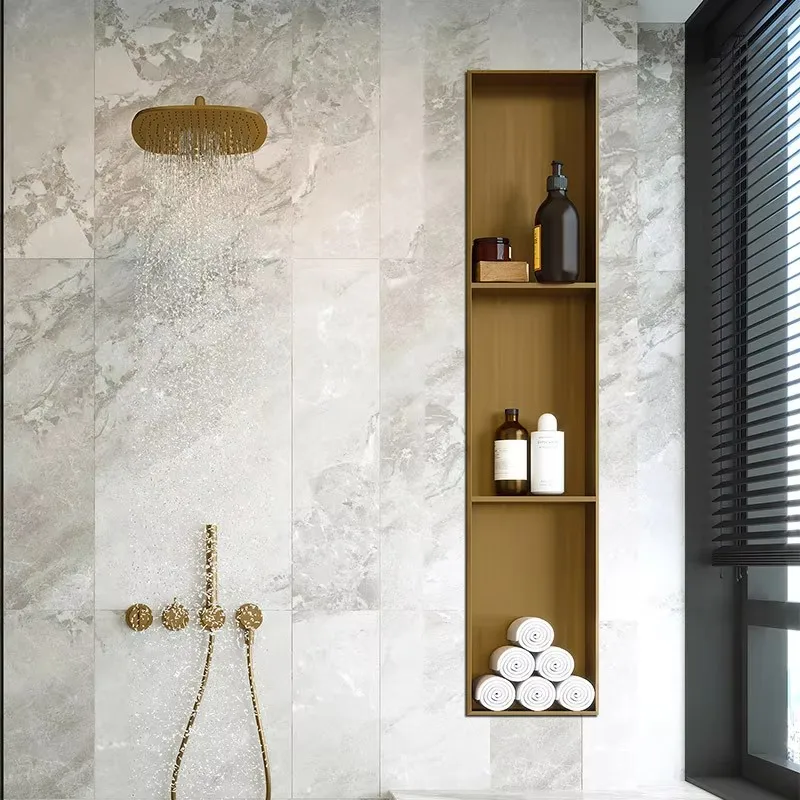 Large Storage Shelves Stainless Steel Wall Niche Customized Wall Mounted Cabinet Shower Niche for Bathroom Renovation