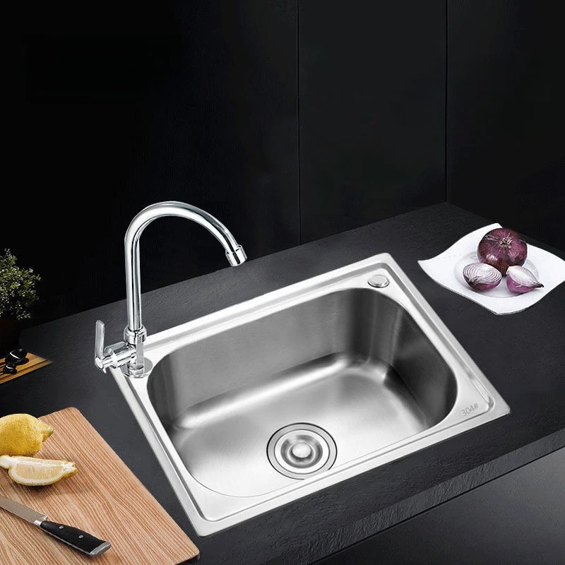 Stainless Steel Thickened Household Kitchen Sink Easy Clean Rust Resistant Vegetable Washing Sink Durable Bathroom Fixture