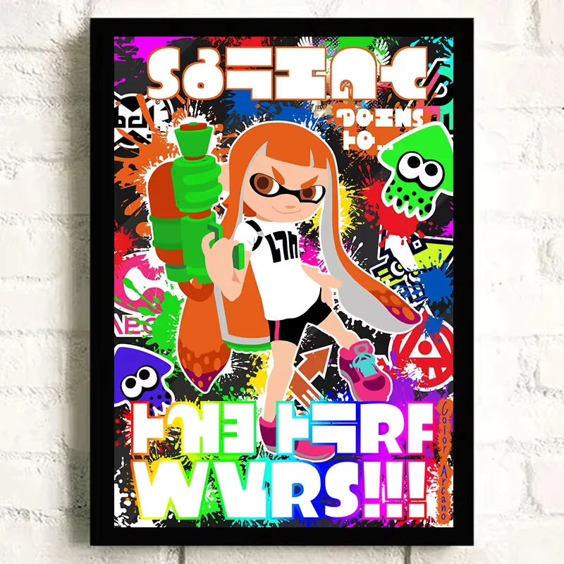 Classic game Splatoon 3 poster anime painting art Canvas printing Wall Home Living Room Internet bar decoration hanging painting