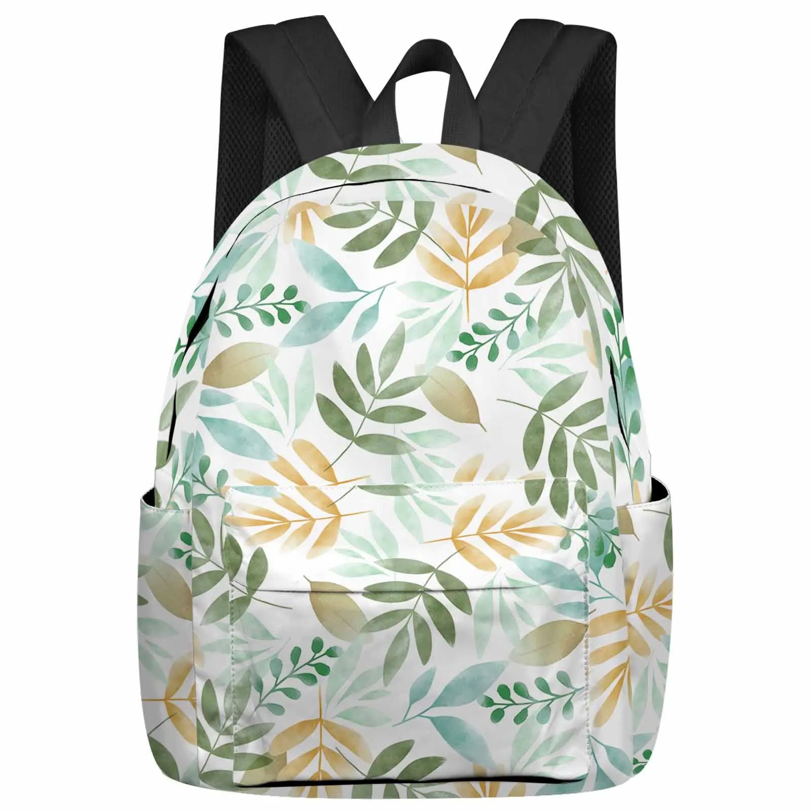 Green Forest Green Leaves Watercolor Rural Backpacks Teenagers Student School Bags Laptop Custom Backpack Men Women Travel