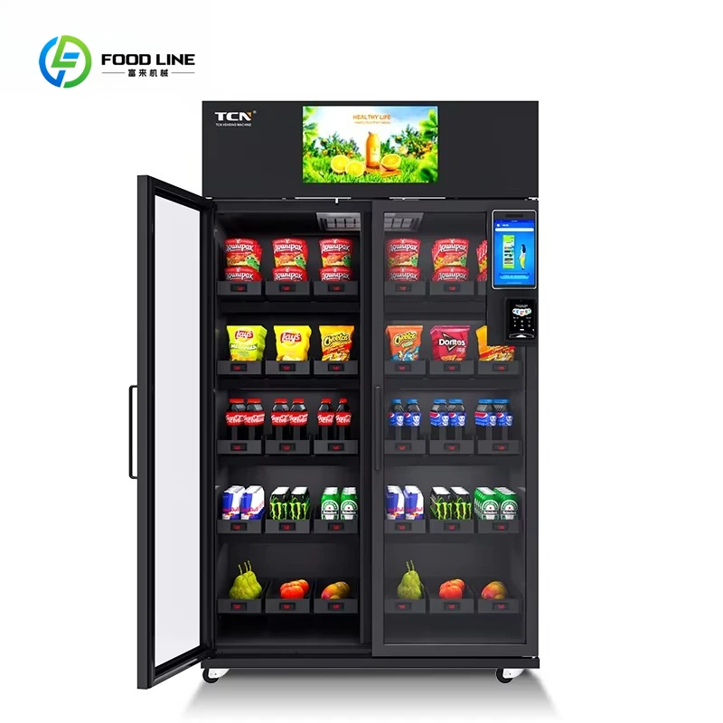 

Automatic Fresh Fruit Vend Machine Smart Fridge Vending Machine With PAX Card Reader
