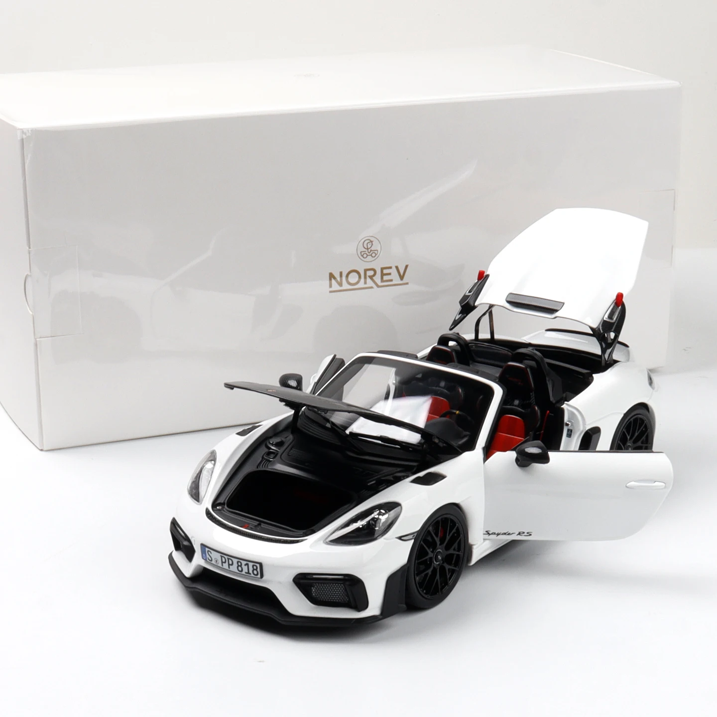 Norev 1/18 Cars Models Full Open Door Diecast Cars and Model Vehicles Convertible Miniature White Porsche 718 Cayman Gt4 2024