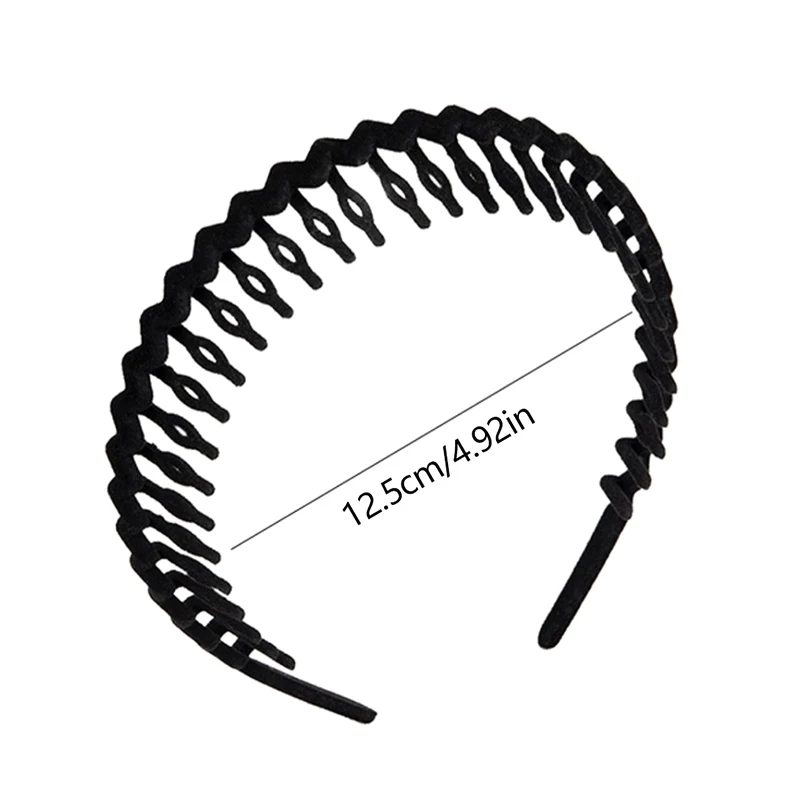 Matte Wave Simple Flocking Hair Band Women Velvet Face-Washing Headdress Headband Toothed Anti-slip Hair Hoop Headwear Girl Gift