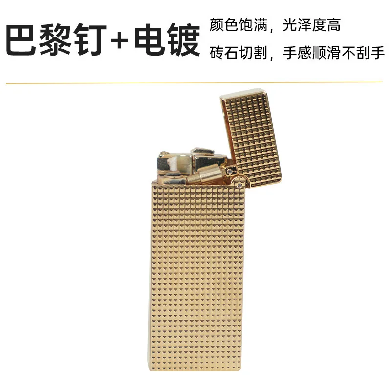 ZORRO Narrow Version Vintage Grinding Wheel Ignition Brass Paris Nail Kerosene Lighter Cigarette Accessories Men's Gift