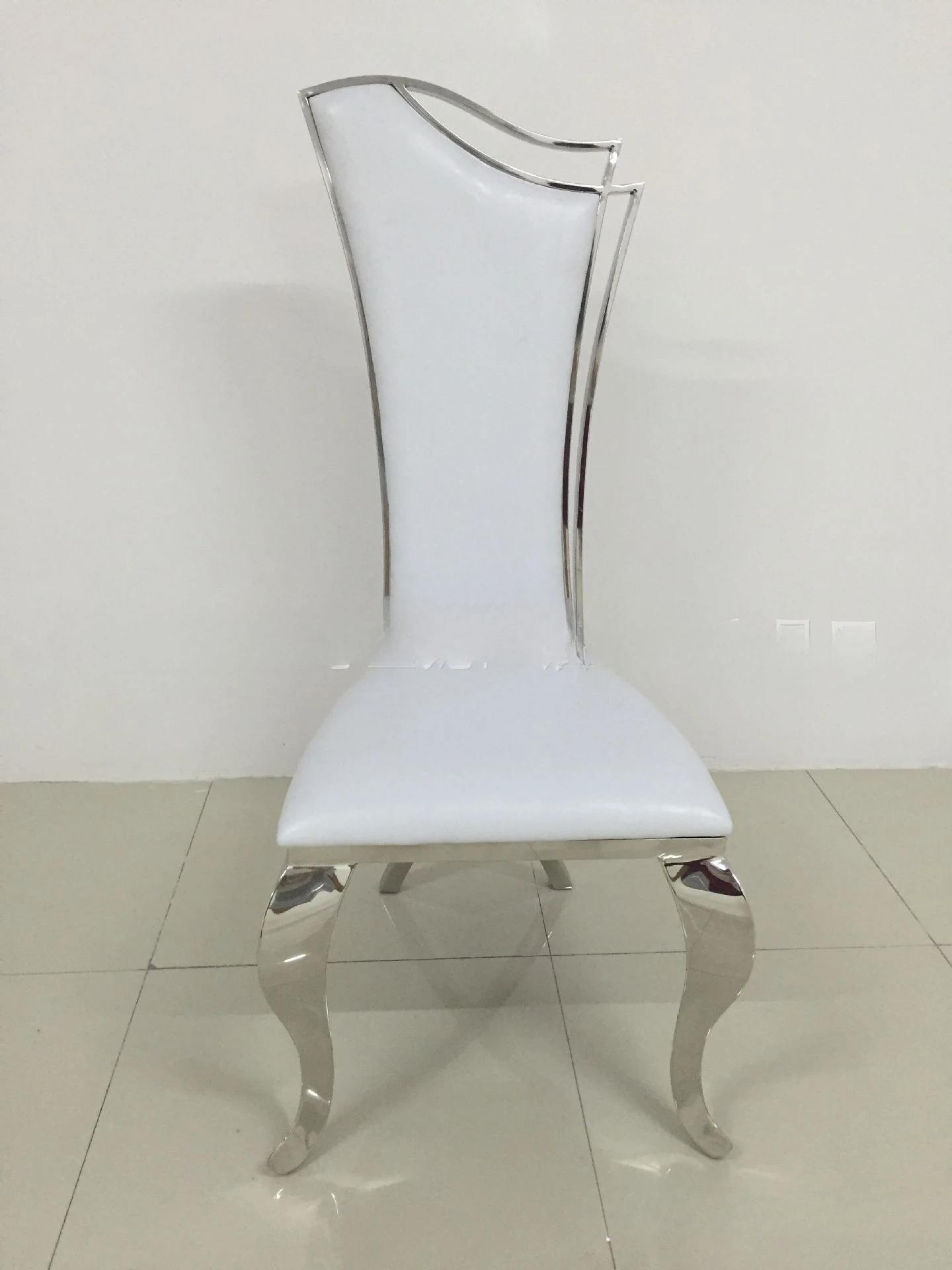 Simple stainless steel dining chair Stainless steel PU leather dining chair Hotel stainless steel titanium-plated dining chair