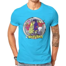 Wacky Races 70s Cartoon Characters  Men's T Shirt Glen Evans Fashion Tees Round Collar T-Shirt Pure Cotton Big Size Clothing