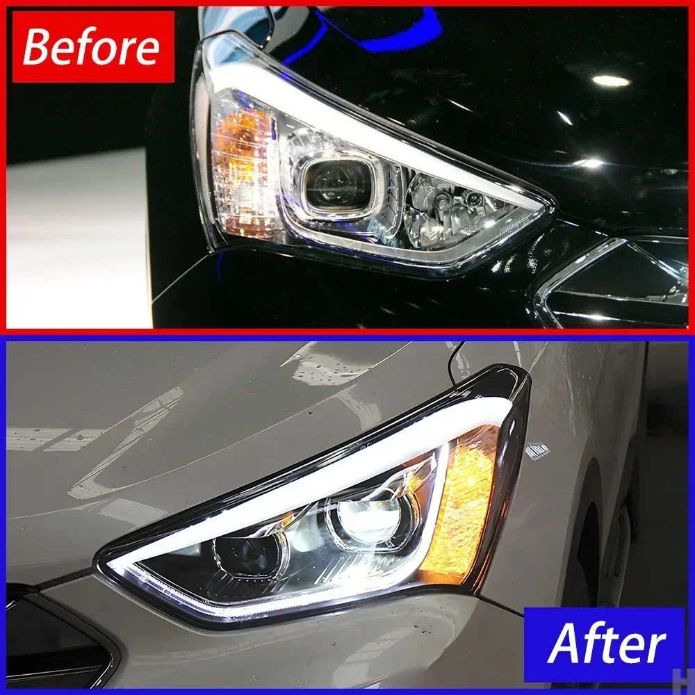 Upgraded High Configuration Car Front Lamp for Hyundai Santafe Ix45 2013-2016 Upgrade Led Auto Headlights Bifocal Lens Assembly - Image 6