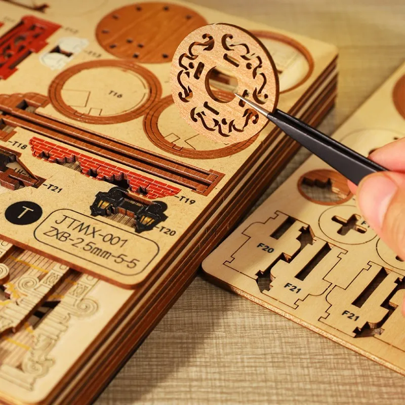 مجموعة نماذج ثلاثية الأبعاد على شكل قلعة أوروبية من OUZEY، مبنى مصغر ساحر، هدية عيد الميلاد أنيقة لديكور المنزل بنفسك #5