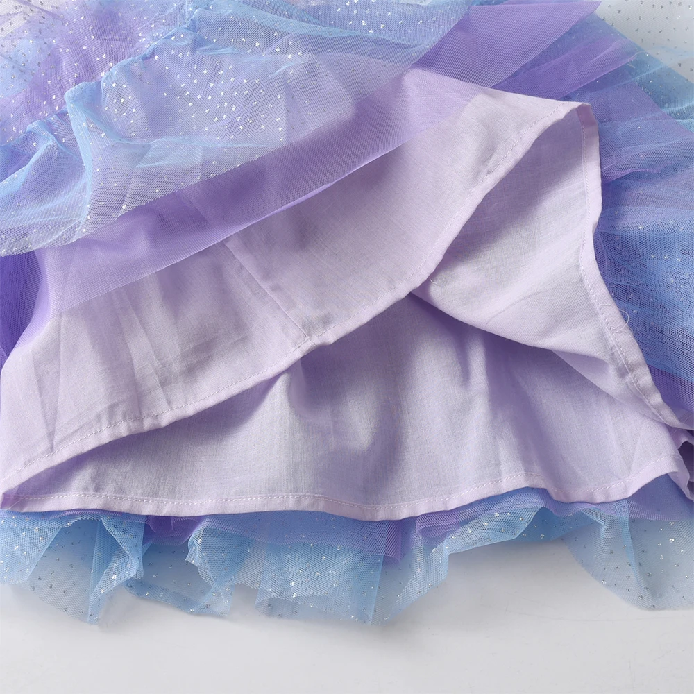 DXTON Kleinkind Kinder Baumwollkleider Einhorn Kinder Mädchen Rüschenkleid Baumwollnetz Mädchen Herbstkleidung Kleinkind Partykostüme – Detail 7
