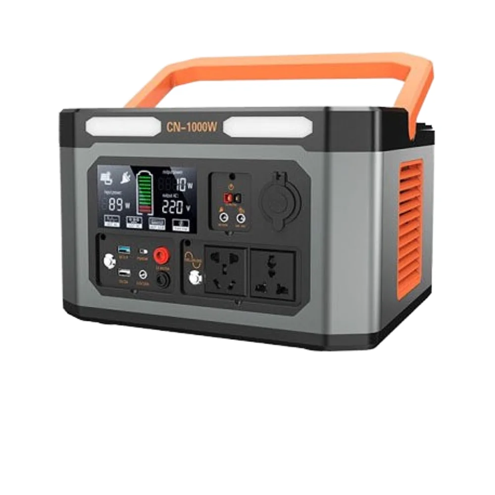 

High-Power 1000W Outdoor Mobile Power Station Portable Energy Storage for RV Self-Driving Fast PD65W Charging for Emergency