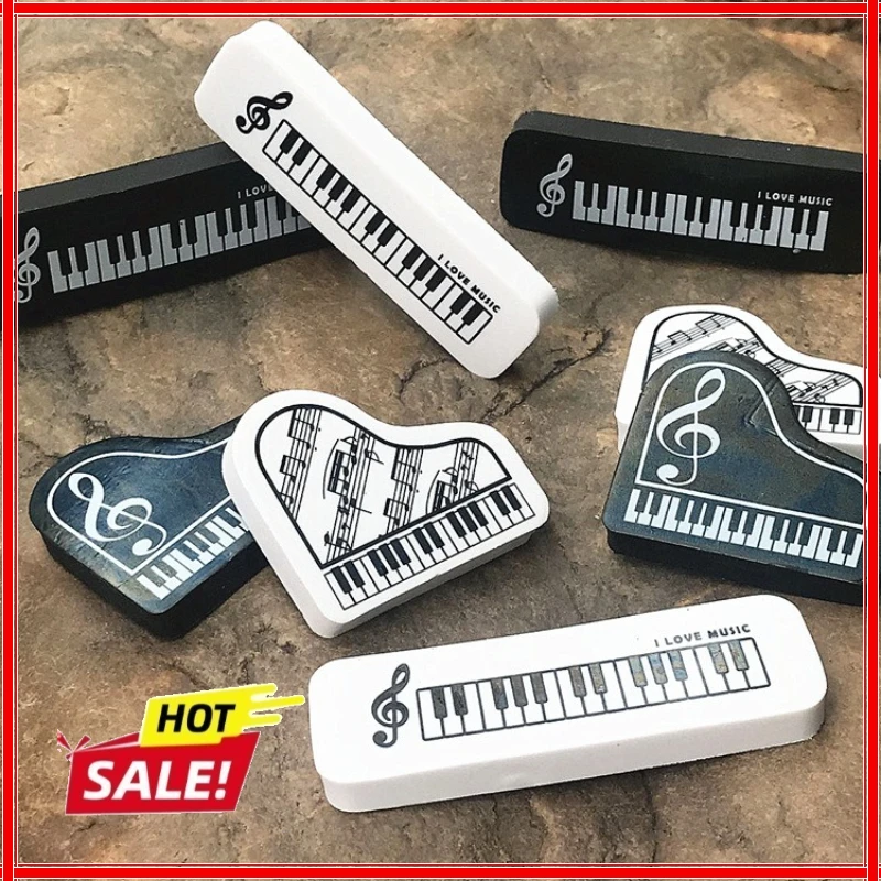 3 Stück/Packung Klaviernoten-Radiergummis, Musiknoten-Schreibwaren, Geschenk für Klavierliebhaber, Hochton-Radiergummi für Schule und Büro