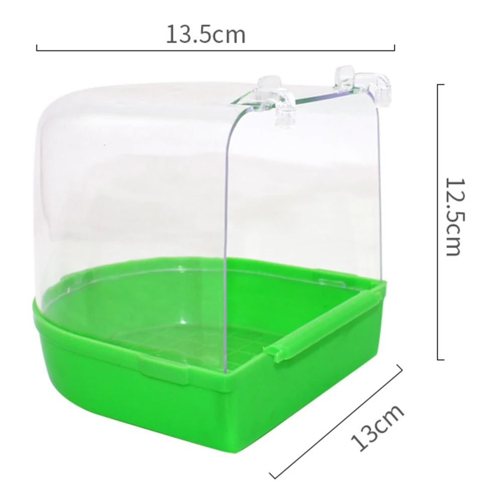 

Parrot Bath Tub Bird Bathing for Small Birds Ecofriendly Plastic Shower Cage Accessories Bath Cage for Canary Pet Supplies