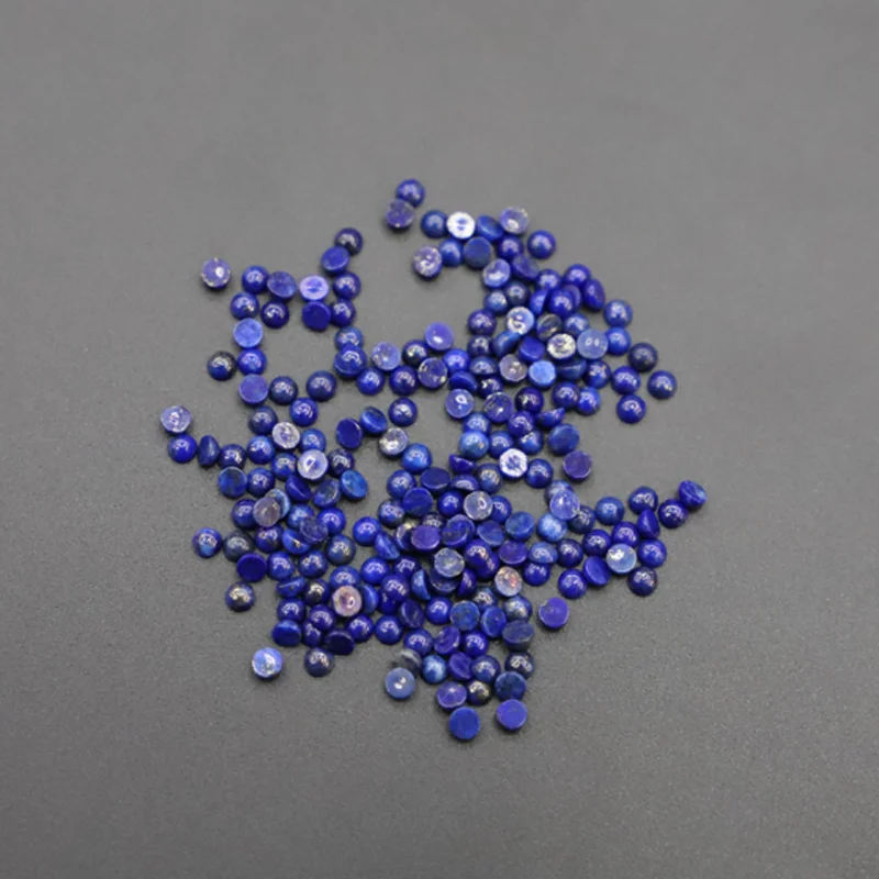 6mm 5mm 4mm 3mm good quality natural lapis lazuli round cab cabochon stone beads Wholesale 100pcs for jewelry making