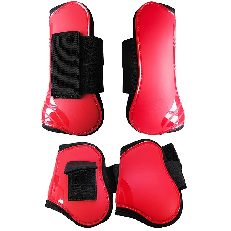 PU Shell Jumping Horse Leg Guards, Espessamento Elástico, Almofada Interna, Gancho e Loop Fastener, Leggings