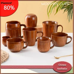 Wooden Mug Cup Coffee Tea Chinese Traditional Handmade Product Heat-insulated  Mugs Afternoon Tea Dessert Tools tazas de café
