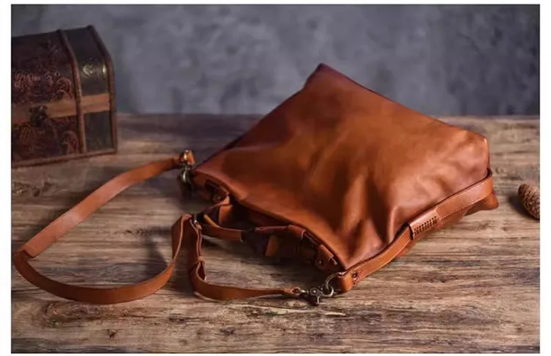 PNDME Designer Vintage Echtleder Aktentasche für Damen und Herren, Organizer, Luxus Rindsleder Arbeitstasche, Laptop-Messenger-Tasche, Handtasche – Detail 4