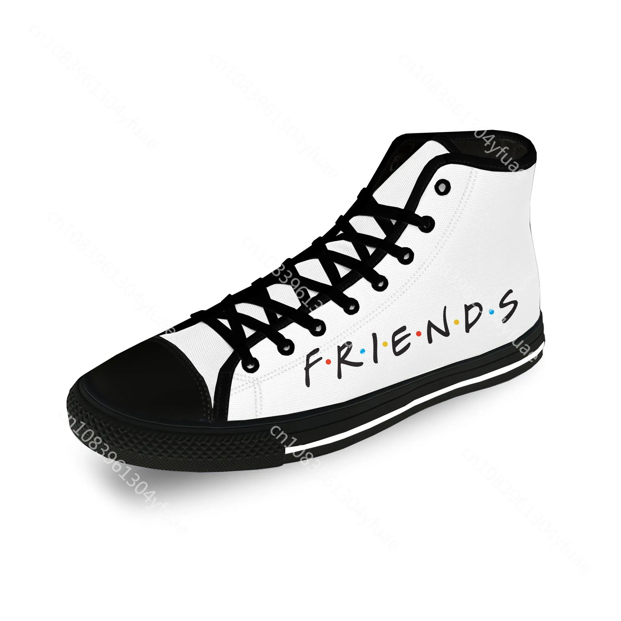 Friends TV Show Anime Cartoon Casual Cloth 3D Print High Top Canvas Fashion Shoes Men Women Lightweight Breathable Sneakers