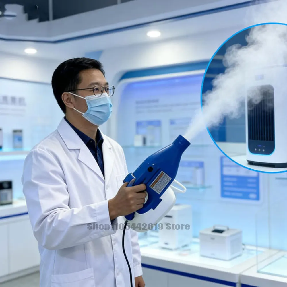 

Electric ULV Portable Fogger Sprayer Machine Atomizer Mist Cold 32.8ft Spraying for Hotel School 4.5L(1.2 Gallon)