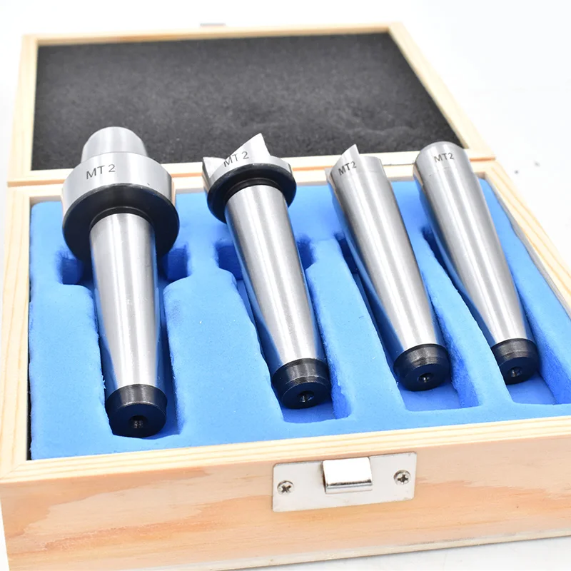 4Pcs MT1/MT2 Wood Lathe Turning Tool Spur Live Center Set Taper Tool For Wood Metalworking Bored Tailstock Lathe Milling Machine