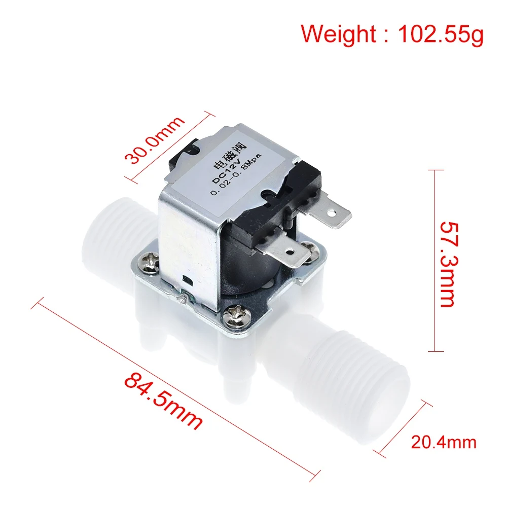 Válvula Solenoide de plástico de 1/2 