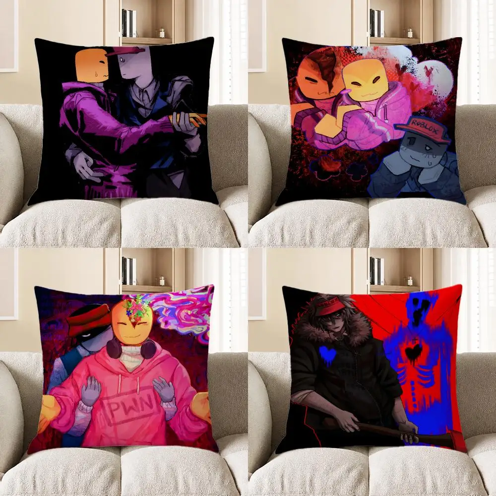 Anime Andrew x Ivan, Bad Things Cushion Cover Short Plush Cushion Cover Pillowcase Home Decor for Sofa Bedroom Holiday Gift