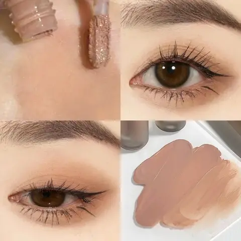 HISYI 소프트 매트 액체 아이섀도우, 방수 브라이트닝, 자연 수리, 단색 아이섀도우