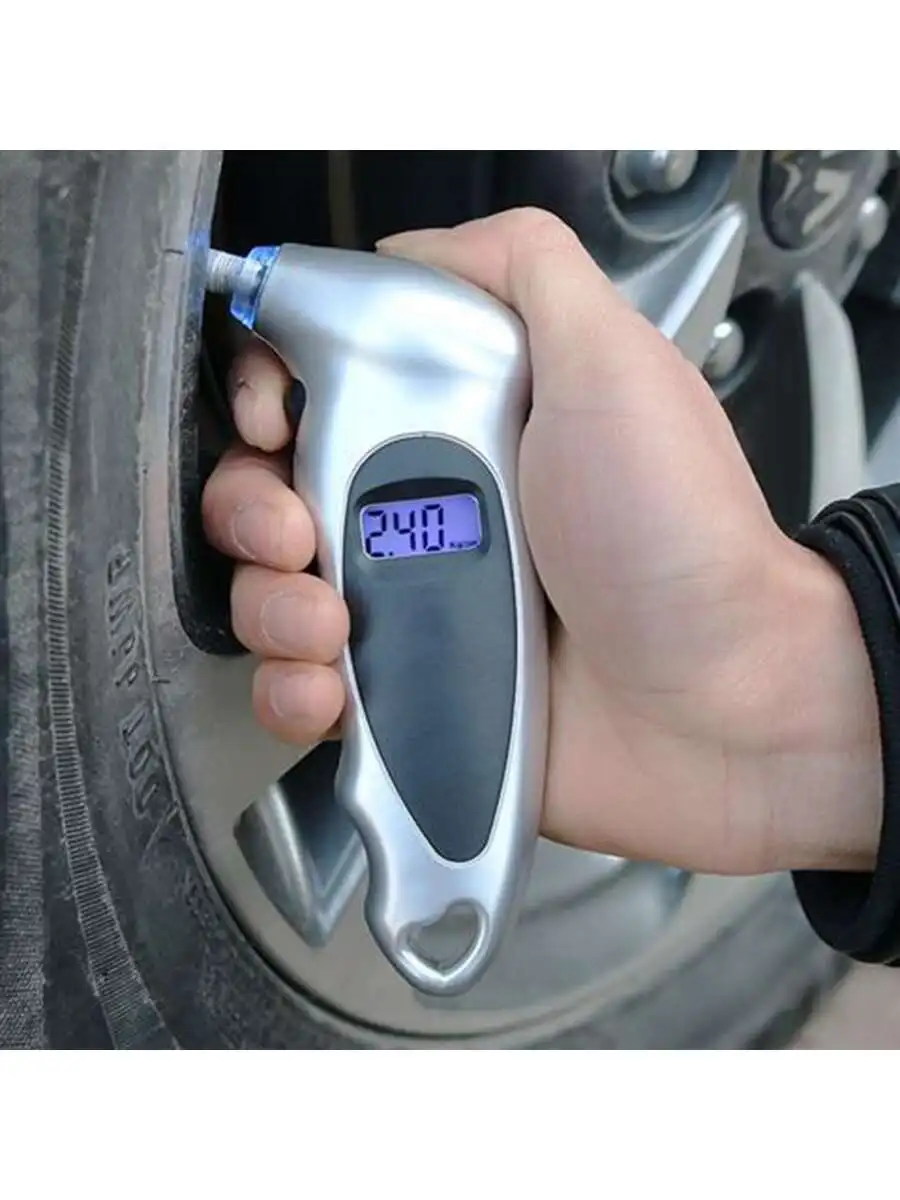 Precision Digital Display Electronic Tire Pressure Gauge Barometer Tire Pressure Gauge Auto Tire Pressure Tester Detector Monito