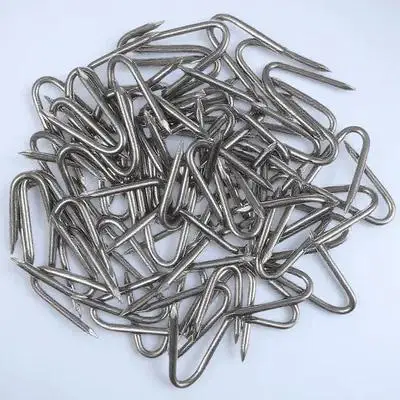 

70 Pcs U-shaped Nails Galvanized Iron Fence Wire Fasteners Staples for Wood Fencing Field Horse Chain Link Posts