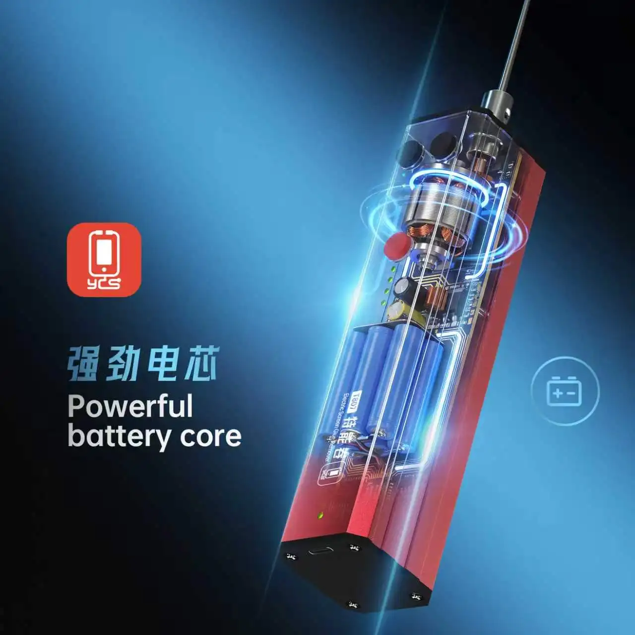 YCS T807 Electric Screen Glue Remover, 4-Speed Forward & Reverse Adhesive Removal Tool for Mobile Phone LCD Repair