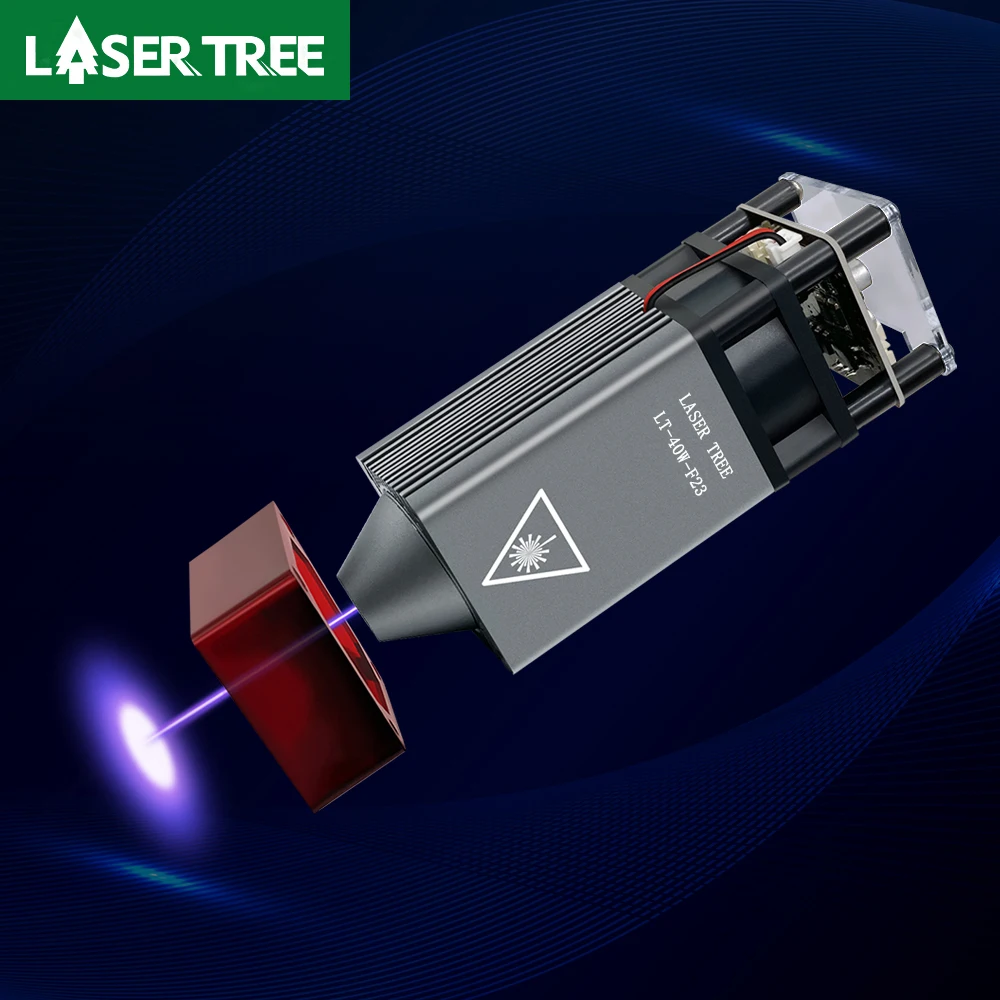 LASER TREE 40W Fixed Focus Laser Module 450nm TTL Blue Light Laser Head for DIY CNC Laser Engraving Cutting Machine Wood Tools