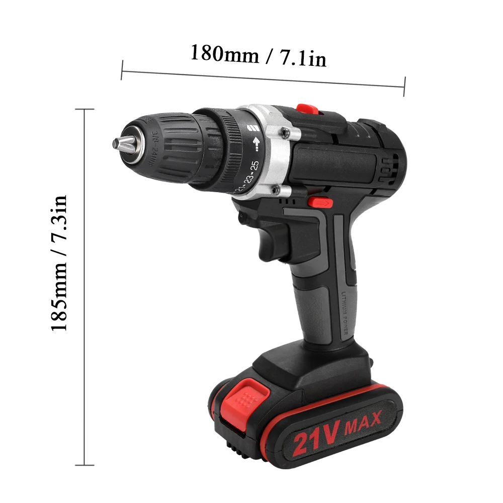 21V Multifunctional Electric Cordless Drill High-power Wireless Rechargeable Hand Drills Outdoor Home DIY Electric Power Tools